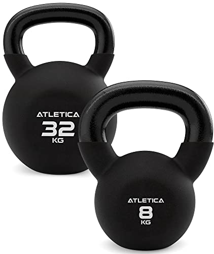 ATLETICA Kettlebell | 4kg-32kg | hochwertiger Look & Feel | doppelt Neopren beschichtet | Größe 12kg