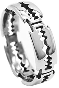 MAYIYAHO Charm Exaggerated Titanium Steel Blade Ring Men's Rock Punk Razor Ring Stainless Steel Ring Party Ladies Fashion Jewelry Gifts
