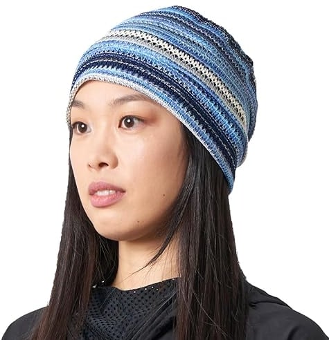 CHARM Herren Damen Häkel Beanie Hut Mütze Sommer Mode Unisex Helles Blau