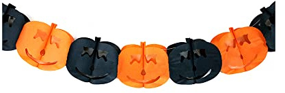 Rappa Girlande Papier Halloween Kürbis 4 m