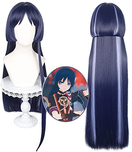 Perücke für Cosplay, lange lila Haare aus synthetischem Material mit Perückenhaube für Frauen, geeignet für Comic Con und Cosplay-Shows