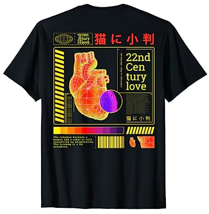 Backprint: Techno Musik Vaporwave EDM Raver Festival Herz T-Shirt