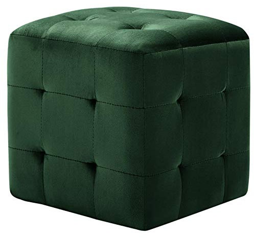 Homgoday Sitzsack 2 Stück Grün 30 x 30 x 30 cm aus Samt, Möbel für Haus Innen Außen Wohnzimmer Schlafzimmer