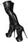 blingqueen Schnürstiefel für Damen Plateau Stiletto Overknee Stiefel Zipper Boots Lederoptik Schwarz 44 EU