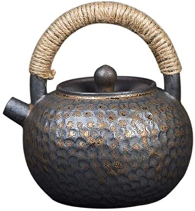 Japanese Cast Iron Teapot Chinese Teapot 16.9oz/0.5L Teapot Ceramic Porcelain Tea Pot with Handle Retro Stoneware Tea Pot Home Tetsubin Tea Pot