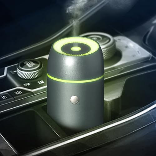 Earnest Living Ätherische Öl Diffusoren Auto Lufterfrischer für Ätherische Öle Lufterfrischer Auto Aromatherapie Diffusor 100ml mit Timer Nachtlicht und Auto Off Funktion USB Tragbar Silber Geschenk