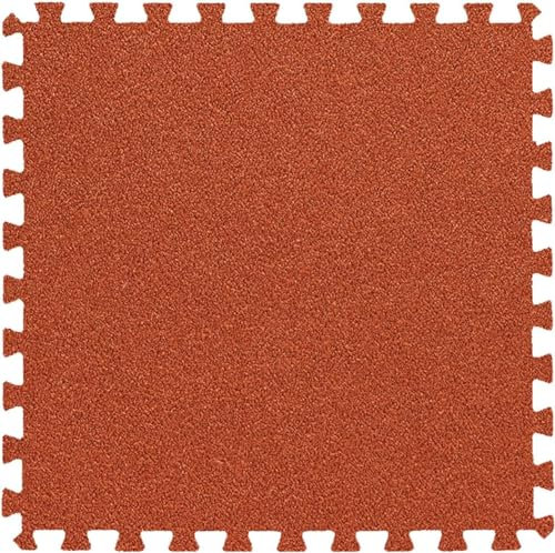 10 Stück Ineinandergreifende Mehrzweck-Teppichfliesen, Schaumstoff-Bodenmatte, Einfache Heimwerken Einbau, Zum Schutz Des Bodens, Wohnzimmer, Schlafzimmer,12x12 Zoll (Orange)