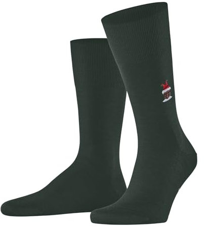 FALKE Herren Socken Airport M So Wolle Baumwolle einfarbig 1 Paar, Grün Hunter Green 7441 Santa Chimney, 41-42
