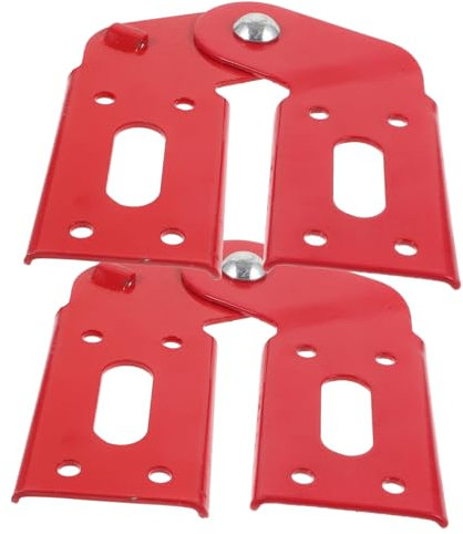 IWOWHERO 2Pcs Iron Attic Ladder Hinge Multifunctional Ladder Joint Connector Reliable Folding Step Parts for Easy Installation Lightweight Heavy Duty Step Accessories Red Hinge for Enhanced Style