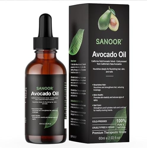California Gold Avocado Oil - FDA Approved - 100% Pure & Cold-Pressed - Premium Grade Leave In Oil for Hair & Skin with Nutrient-Rich Hair Butter - 2.02oz (60ml)