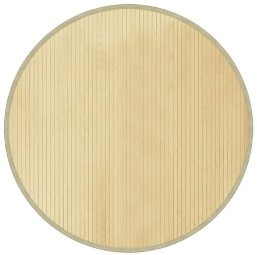 vidaXL Alfombra Redonda bambú Color Natural Claro 100 cm, Alfombra de área, Alfombra de Sala de Estar, Alfombra de Cocina, Alfombra de Piso