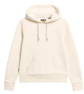 Superdry Damen Luxe Hoodie mit Logo in Metallic-Optik Hafer Creme Meliert 42