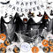 Kaizuca Halloween Party Deko Set, Dekostoff Tuch, Banner, Luftballons, Fledermaus, Spinnennetz für Indoor & Outdoor Halloween Gruselig Party DIY Deko
