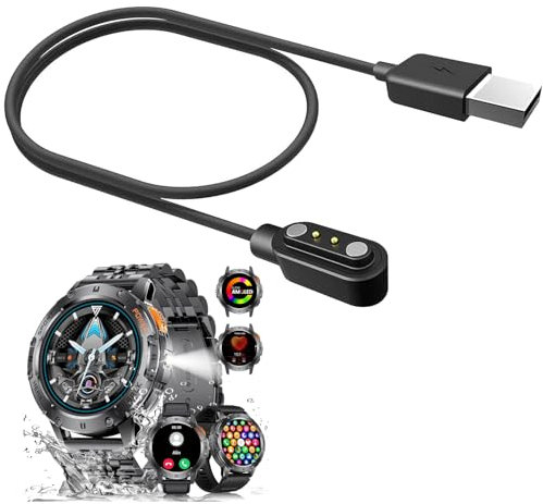 MBROS Compatibile per Cavo USB Compatibile per ESFOE 2024 Smartwatch Orologio Intelligente Uomo 1.43 EF5 (Nero)