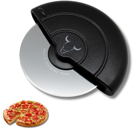 WAYU. Cortador de Pizza en forma de Rueda. Hoja de acero inoxidable y mando ergonométrico de pp. Cortapizza fácil de usar y cómodo. Pizza Cutter de corte preciso y rápido. Diámetro total 13 cm.