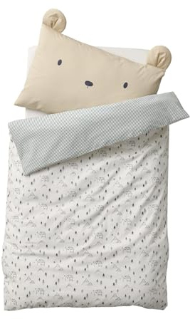 VERTBAUDET Baby-Bettbezug, Baumwolle, Beige, bedruckt, 100 x 120 cm