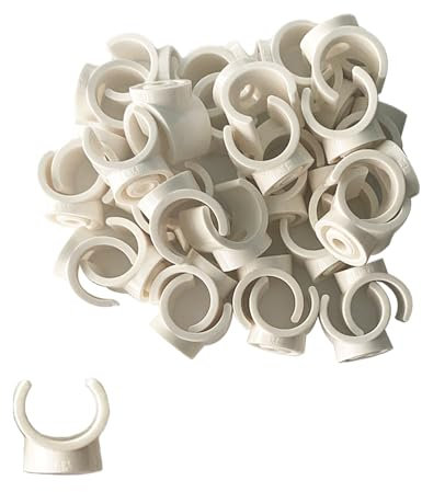 CZAKOMIX Lot De 30 Colliers De Serrage En Pex, Clips De Tuyau En Plastique, Crochets En U De 32 mm, Pour La Plomberie Et La Tuyauterie, Vis Non Incluses(Blanc)