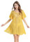 Robe de Plage en Mousseline de Crochet pour Femme Cache-Maillot de Bain été Bikini Cover Up Jaune S