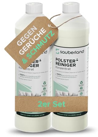 sauberland® 2L Waschsauger Polsterreiniger Konzentrat – Reinigung Polster & Auto – Reinigungsmittel Nasssauger – Couch Reiniger Polstermöbel, Teppichreiniger – Textilreiniger Sofa, Autositze