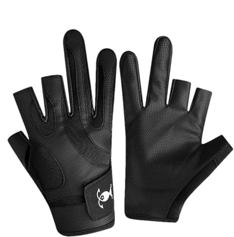 Lunaobrik Angel-Sonnenhandschuhe, Drei-Finger-Sonnenhandschuhe für Männer oder Frauen, verstellbares elastisches Band, Fäustlinge für Radfahren, Fotografie und Jagd