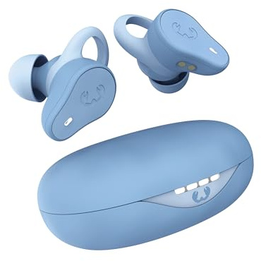 Fresh 'n Rebel Twins Move, kabellose In-Ear Bluetooth Sport Kopfhörer, Spritzwassergeschützt, Dual Master, Mit Mikrofon und klickbarer Taste und Lautstärkeregler, 30 Stunden Spielzeit (Vivid Blue)