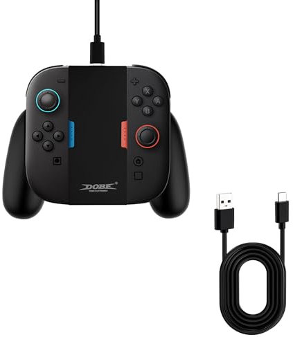 Mcbazel Switch 2 Joycon Ladegriff, Magnetischer Controller-Griff für Nintendo Switch Joycon 2025, Spielen und Laden Gleichzeitig, Stabile Magnetische Anziehungskraft für Switch 2 Controller – Schwarz