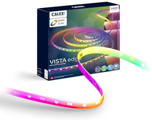 CALEX LED Streifen, 20 Meter, RGB + CCT Einzelsteuerung, 1400 Lumen, für den Innenbereich, Kalt- bis Warmweißes Licht & Farblicht, Musiksynchronisation, Fernbedienung