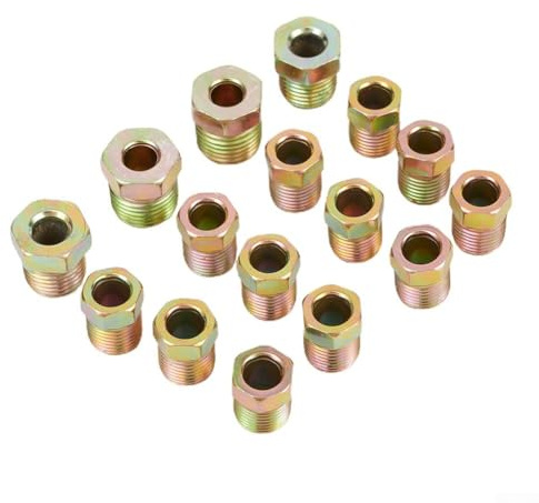 Filteilect Inverted Flare Bremsleitungs-Montage-Muttern Kit für 3/16 Zoll & 1/4 Zoll Rohre, 35 Stück, verzinkte Eisenkonstruktion für den Automobileinsatz