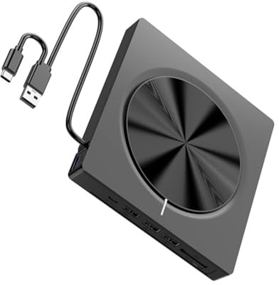 Uqezagpa USB 3.0 Tipo C esterno DVD/CD drive con built-in in lettori di schede SDTF e 4 connessione USB CD portatile / DVD masterizzatore