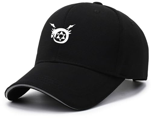 LKIDFIO Cap Herren Fullmet-al Alchemi-st, Freizeit Retro Unisex Einstellbare Baseball Hut, Sonnenschutz Trucker Cap für Männer Frauen, Herren(Black)