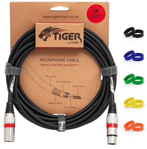 Tiger MIC4-06 Microphone Cable - XLR-m to XLR-f - 6 metres (20 feet)