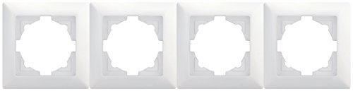 Visage 4-fach Rahmen 01281100000145 gunsan weiß, für 4 Steckdosen Schalter Dimmer Taster aus Visage Schalterserie geeignet