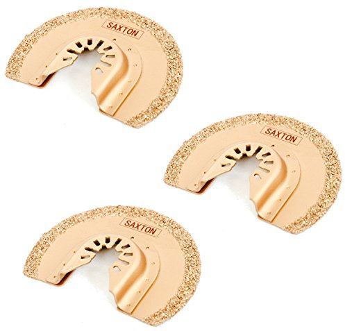 QF90CD Saxton 90mm Carbide Blades Compatible with Dewalt Stanley Wolf Black & Decker Oscillating Multitools (3 Pack)