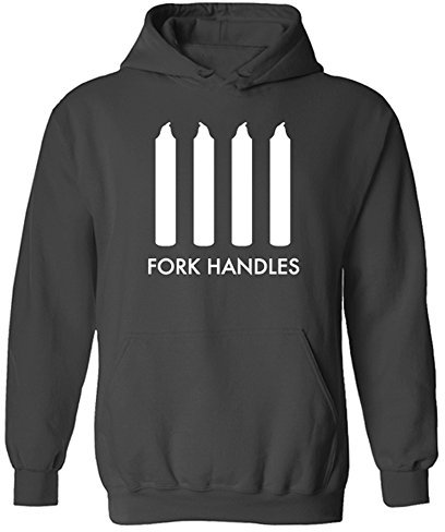 Fork Handles Four Candles Funny Comedy Sketch Pullover Hoodie Charcoal Grey (XXL)