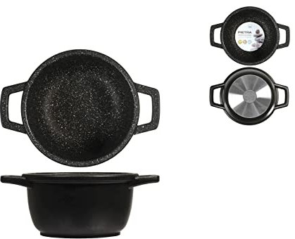 H&H Casserole antiadhésive en Pierre Deux anses marmite 14 cm