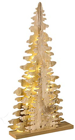 Albero di Natale a LED in legno dell' albero di Natale 15 LEDs abete albero illuminato da appoggiare