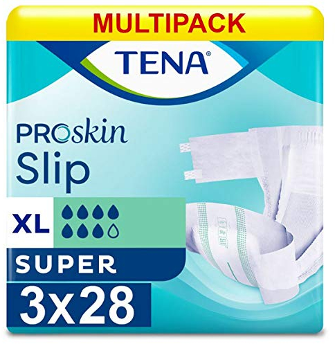 TENA Slip Super Extra-Large (XL) - Inkontinenz-Windel - Doppelinkontinenz (1 Karton= 3x28 = 84Stück)