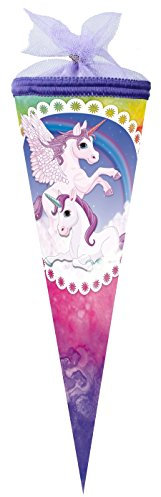 Nestler Schultüte Pegasus Regenbogenbunt Zuckertüte Schulanfang Einschulung: Größe: 35cm rund