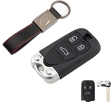 KASER Schlüssel Gehäuse Fernbedienung für Alfa Romeo 159 Brera 156 Spider Keyless mit Leder Schlüsselanhänger