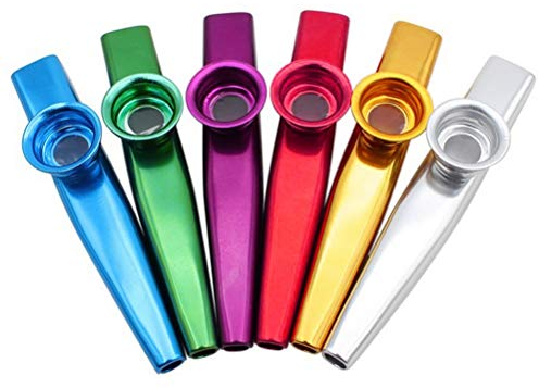 kuou 6Pcs Metal Kazoo Musical Instruments, Multipack Kazoo Sets for Kids Gift Instrumental Accompaniment