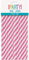 40 HOT PINK STRIPE PAPER STRAW