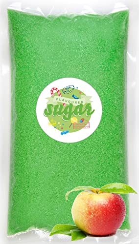 Zuckerwatte Zucker mit Geschmack Apfel Grün farbiger Aromazucker 500g für die Zuckerwattemaschine