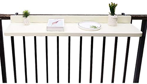 WENJUN Einstellbare Klapptisch Wand- Balkontisch Hänge Geländer Tisch Esszimmer Garten Grill Tisch Weiß 120 * 28CM