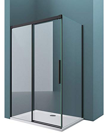 Mai & Mai Box Doccia 90x100cm, Cabina Doccia Rettangolare con Meccanismo di Chiusura Soft Close con Porta Scorrevole Cabina Bagno in Cristallo Trasparente Ravenna12k