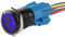 ETOPARS Schwarze Schale 19mm KFZ Kippschalter Wippschalter Druckschalter Schalter Drucktaster 12V Blau Licht Metall Nebelschlussleuchte Steckdose Stecker