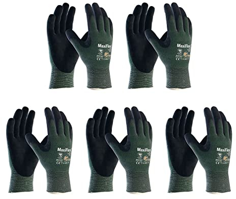 vasalat Schnittschutzhandschuhe ATG Maxiflex Cut Handschuhe Größe 9, schnitthemennde Arbeitshandschuhe L - 5 Paar