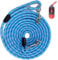 CodepetsLong Rope Dog Leash for Dog Training 12FT 20FT 30FT 50FT, Reflective Threads Dog Cat Leashes Tie-Out Check Cord Recall Training Agility Lead for Large Medium Small Dogs (Blue, 10mm*12ft)