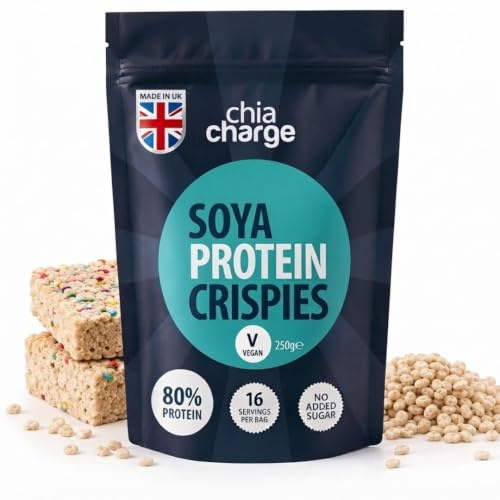 80% Protein SOYA Crispies - High Protein for Adults and Kids - Healthy, Wheat Free Vegan Snack - Low Fat Food, No Sugar Crispies (250 g (Pack of 1), Unflavoured)