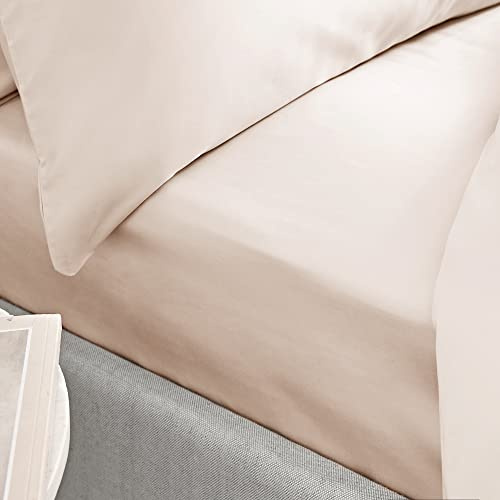 Bianca 400 Thread Count Cotton Sateen Emperor Fitted Sheet Oyster