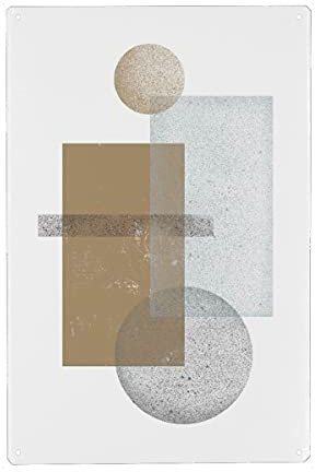 artboxONE Metall-Poster 40x60 cm Abstrakt Abstraction in Gold and Grey von Künstler Sasha Lend